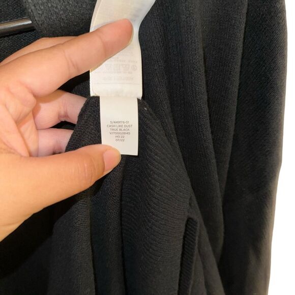 NWT GAP Women's Open-Front Cash Like Dust True Black Cardigan size Large - Picture 3 of 8